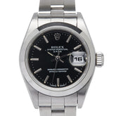 ロレックス オイスターパーペチュアル 腕時計 69160 自動巻き ブラック文字盤 ステンレススチール レディース ROLEX 【中古】